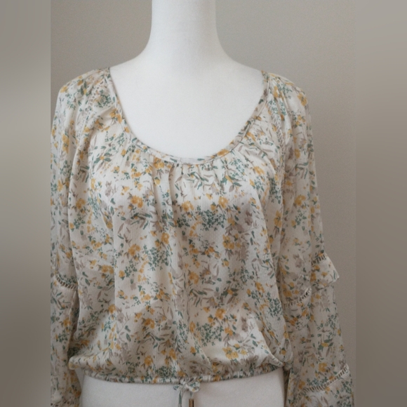 Bishop + Young Anthropologie floral bohemian boho blouse top XS - Picture 3 of 12